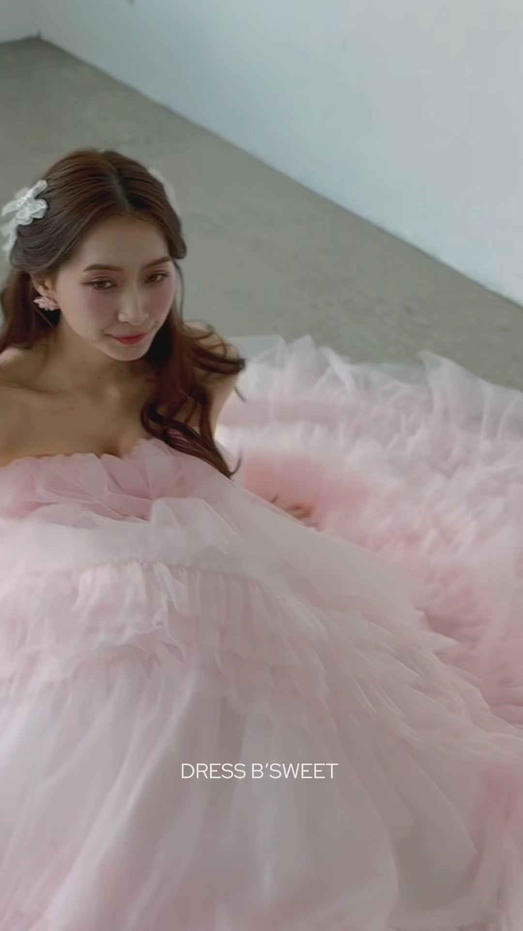 【kd141yi】ボリュームチュールティアードカラードレス　プリンセスライン