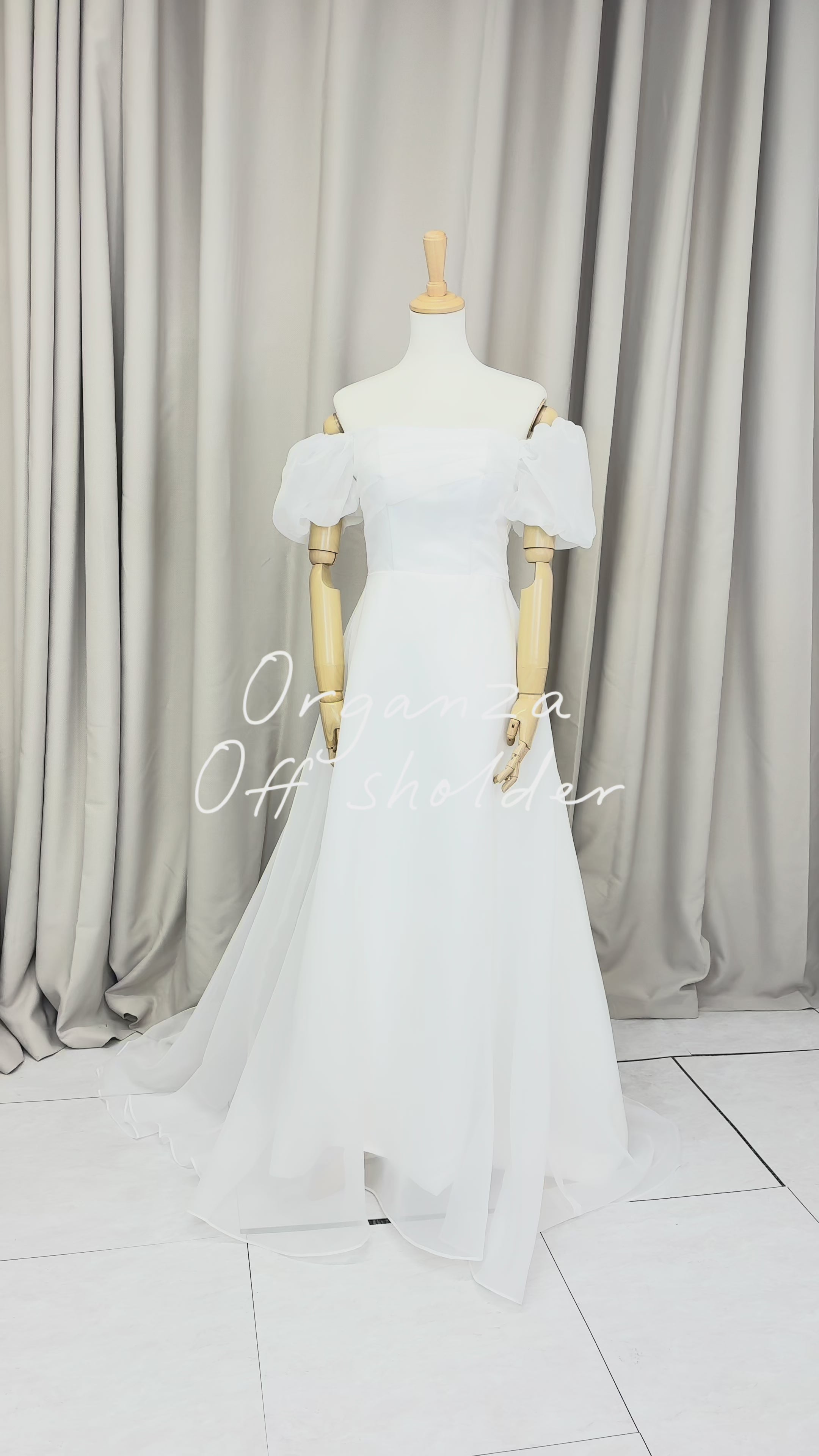 wd717jx】オーガンジーオフショルダードレス Aライン – ドレスショップ