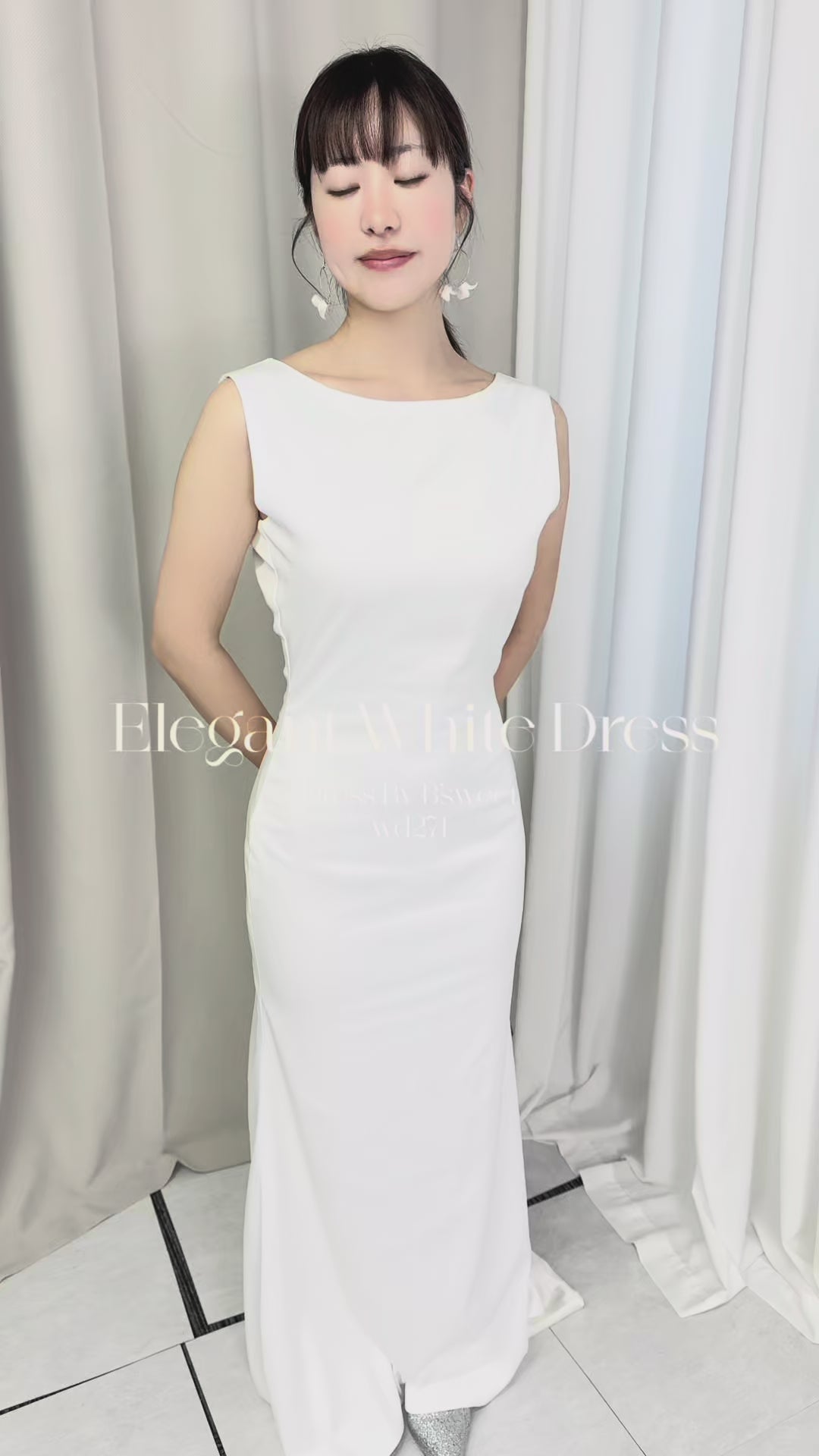 【wd271jx】バックレスノースリーブマーメイドドレス　２カラー