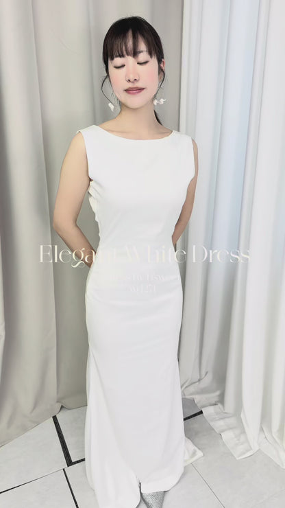 【wd271jx】バックレスノースリーブマーメイドドレス　２カラー