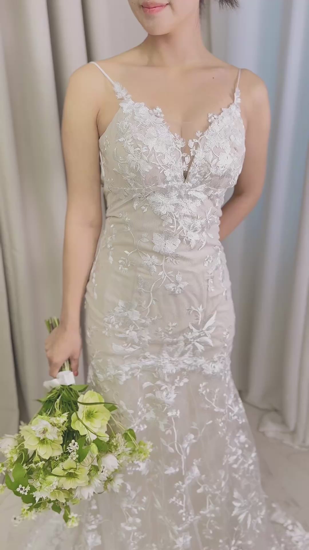 【ur3】総レースソフトマーメイドキャミソールドレス　マーメイドライン