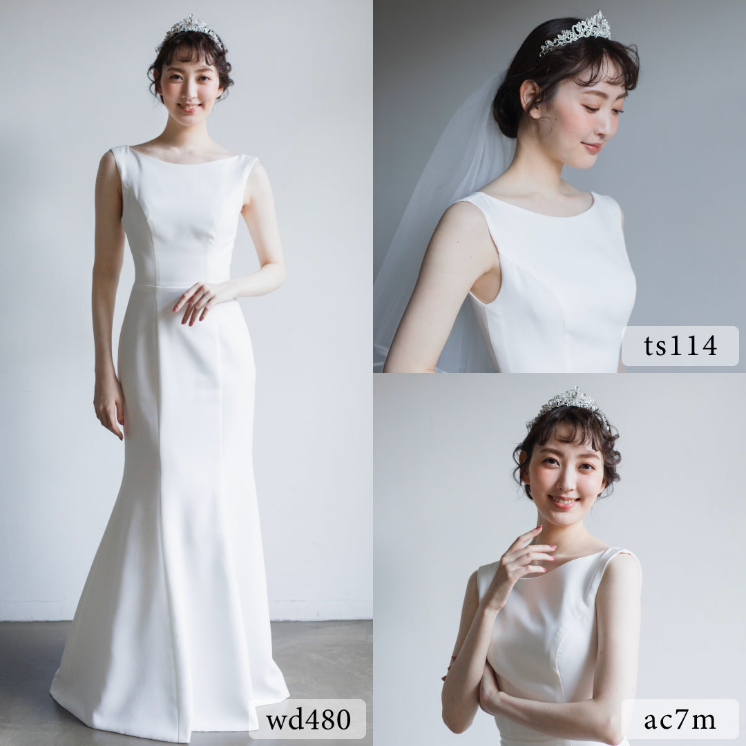 wd480-WH-SET】ウエディング ドレス ウェディングドレス ノースリーブ ...