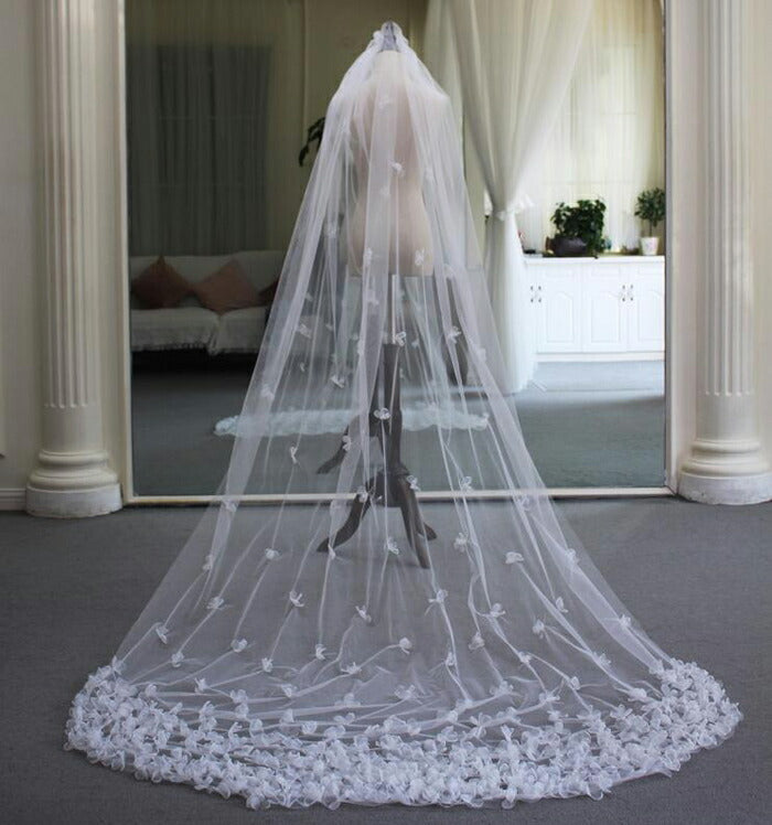 【ts159jd】ウエディング ベール Wedding Veil【ロング・1層・金属コーム付き】【幅は約1.5m・長さは約3m】結婚式 ウェディングベール ホワイト