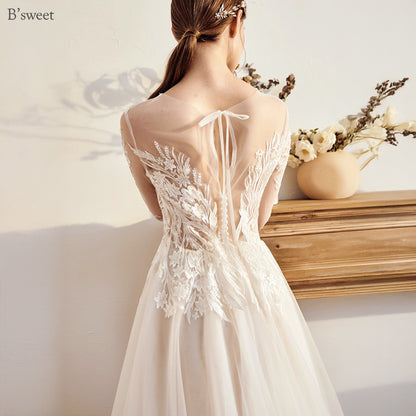 【ur75】	刺繡スリーブドレス　Aライン