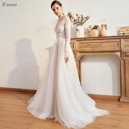 【ur75】	刺繡スリーブドレス　Aライン