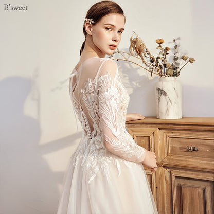 【ur75】	刺繡スリーブドレス　Aライン