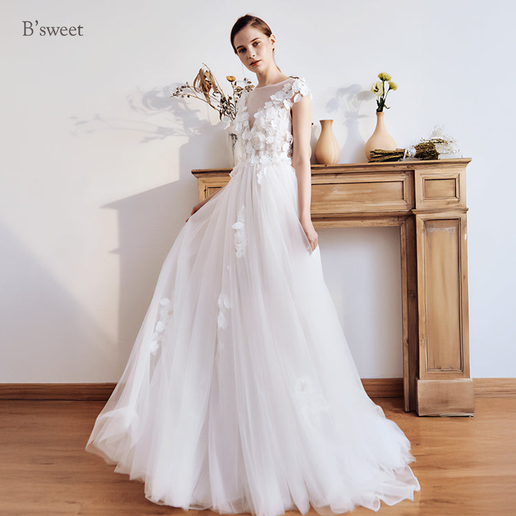 ur76】 フラワーチュールドレス Aライン – ドレスショップ通販 DRESS B