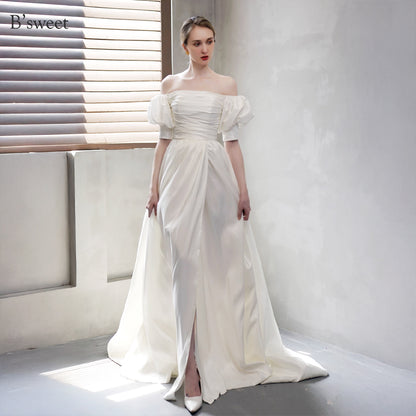 【ur79】	オフショルフィッシュテールドレス  Aライン　