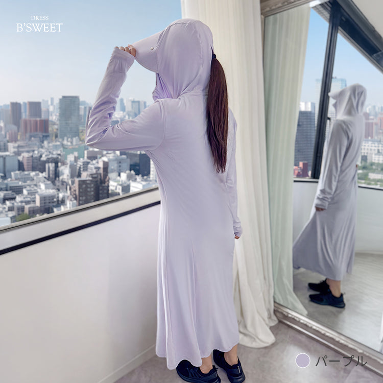 【uvpk4】UVカットパーカーワンピース
