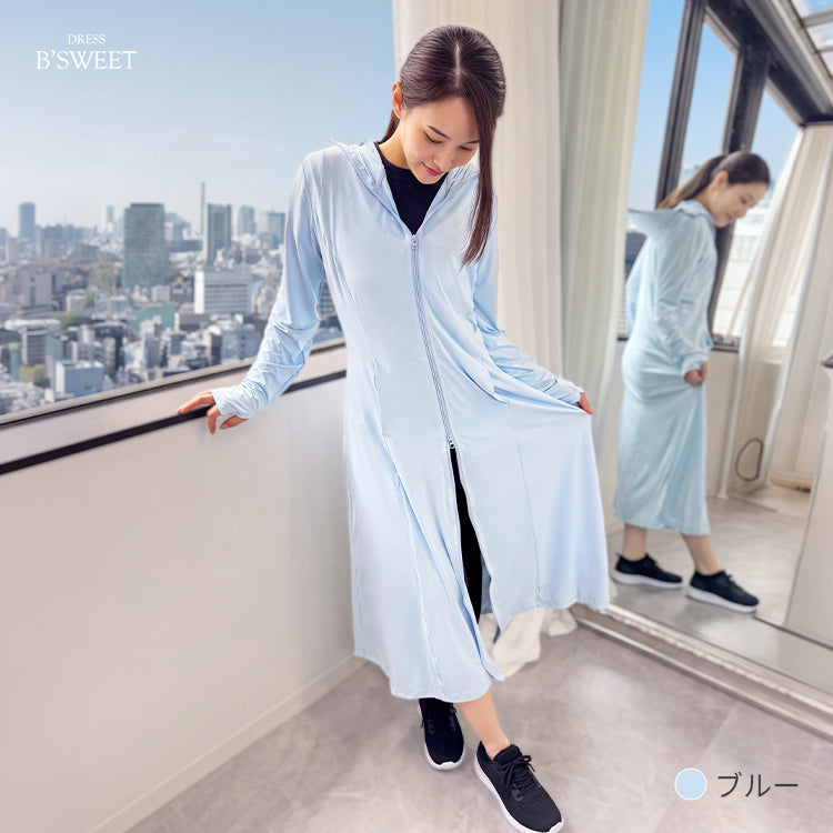 【uvpk4】UVカットパーカーワンピース