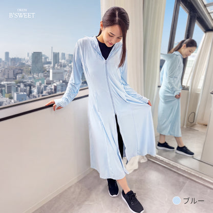 【uvpk4】UVカットパーカーワンピース