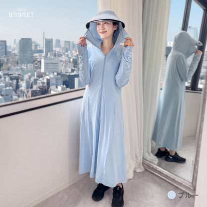 【uvpk4】UVカットパーカーワンピース