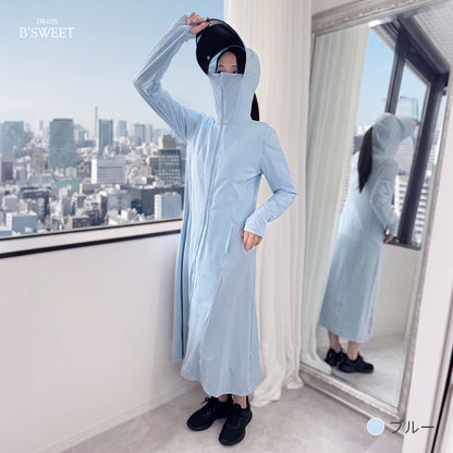 【uvpk4】UVカットパーカーワンピース