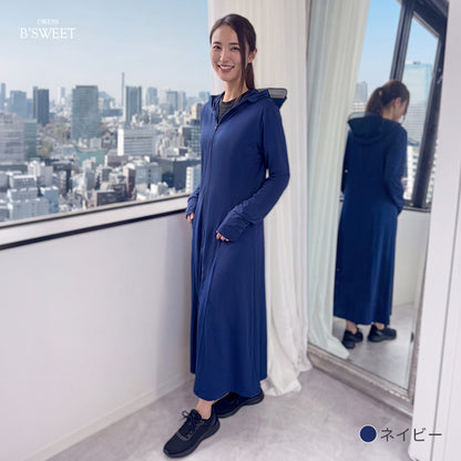【uvpk4】UVカットパーカーワンピース