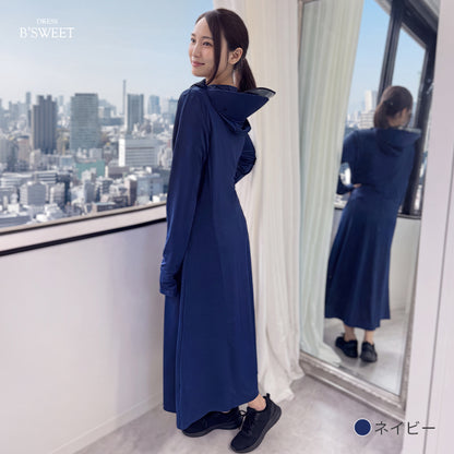 【uvpk4】UVカットパーカーワンピース