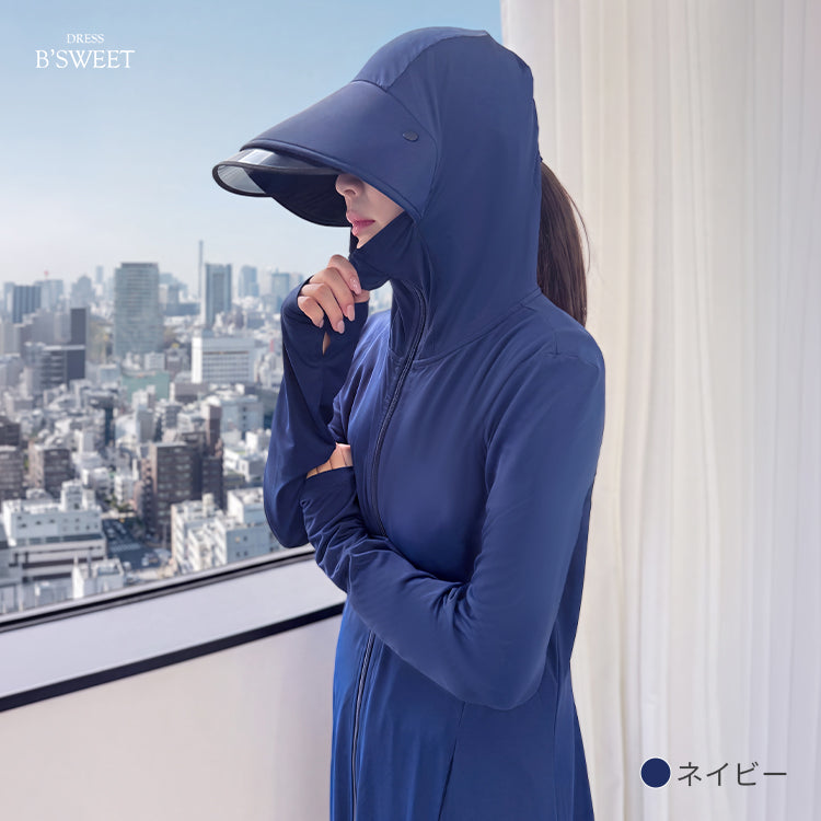 【uvpk4】UVカットパーカーワンピース