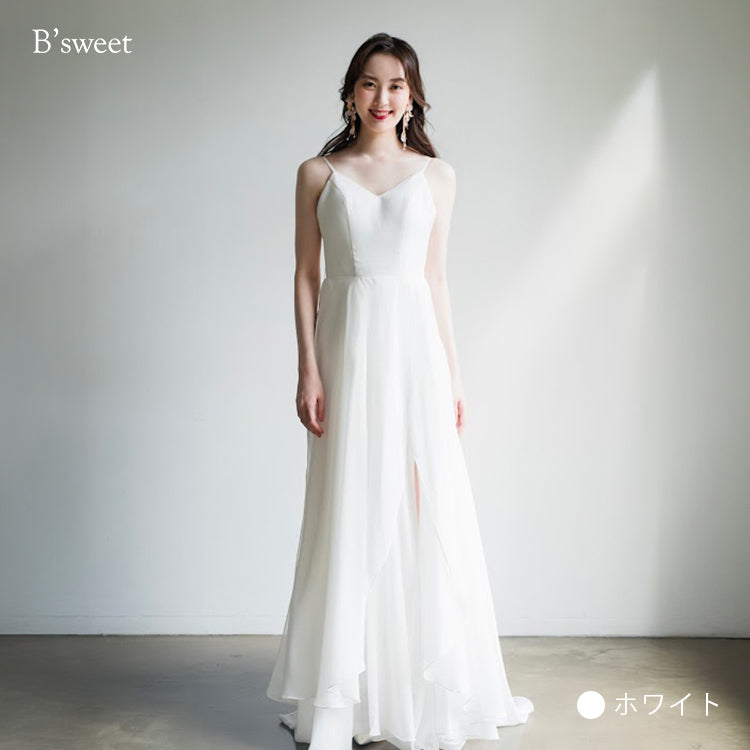 【wd173jx】キャミソールスリットドレス　スレンダーライン