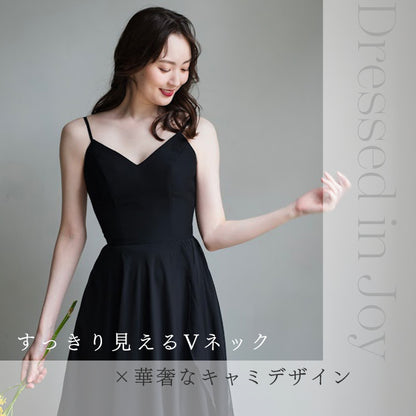 【wd173jx】キャミソールスリットドレス　スレンダーライン