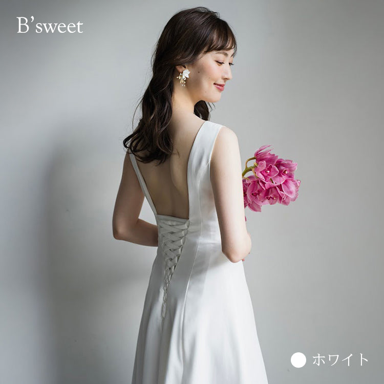 【wd181jx】バックオープンノースリーブドレス　Aライン