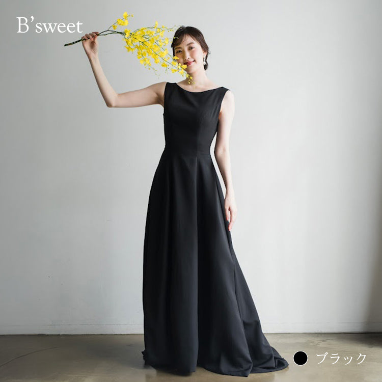 【wd181jx】バックオープンノースリーブドレス　Aライン