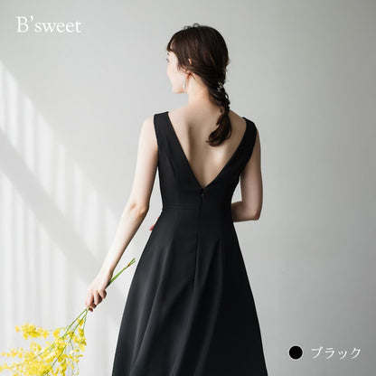 【wd181jx】バックオープンノースリーブドレス　Aライン