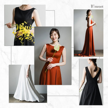 【wd181jx】バックオープンノースリーブドレス　Aライン