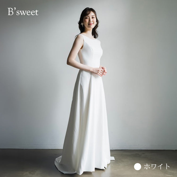 【wd181jx】バックオープンノースリーブドレス　Aライン