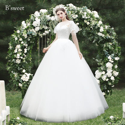 【wd331d】パフスリーブ刺繍プリンセスドレス　プリンセスライン