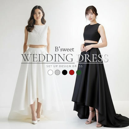 【wd378ls】セットアップフィッシュテールドレス　Aライン