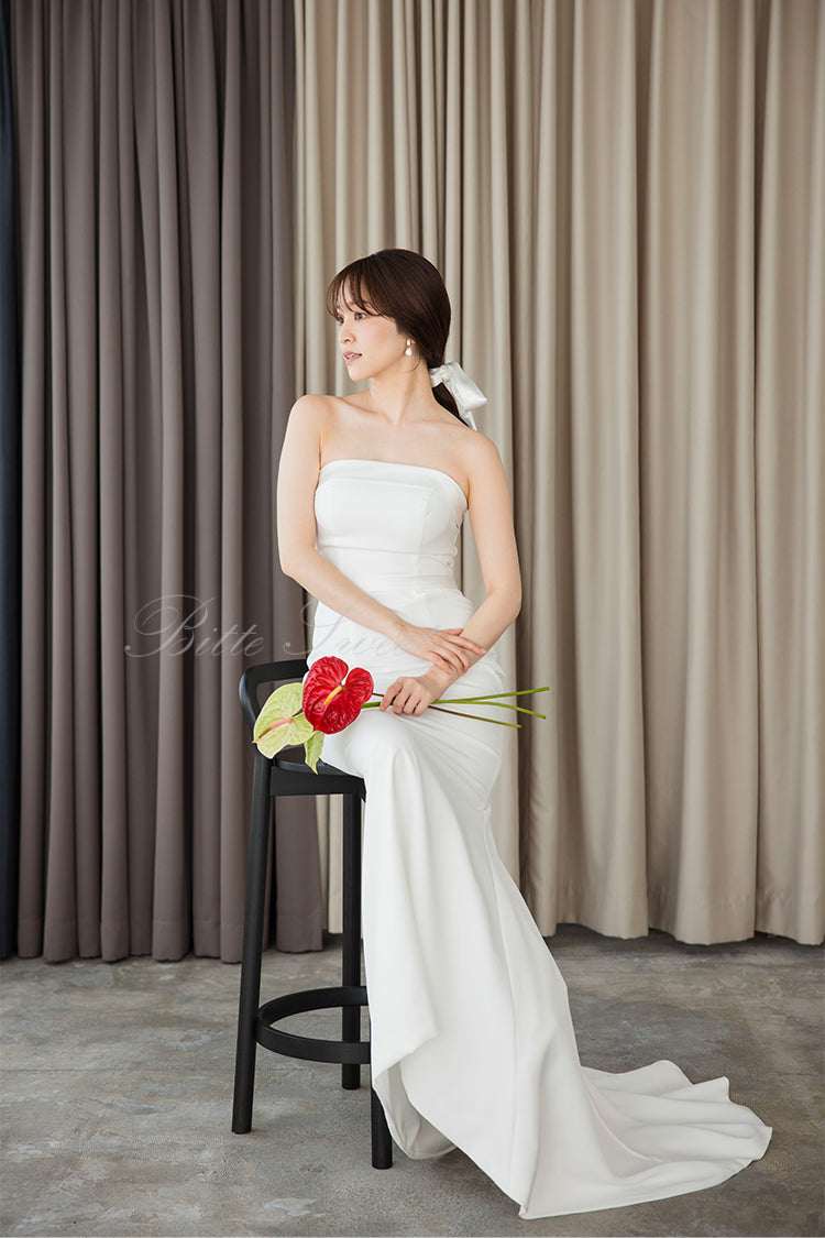 wd411ls】ロールカラービスチェマーメイドドレス マーメイドライン