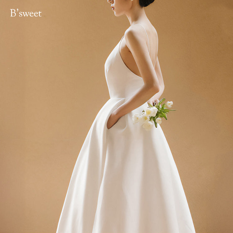 【wd454ls】キャミソールバックレスドレス　Aライン