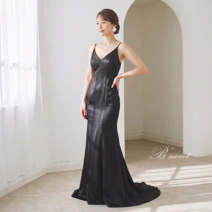 【wd550ls】Vネックキャミソールマーメイドドレス