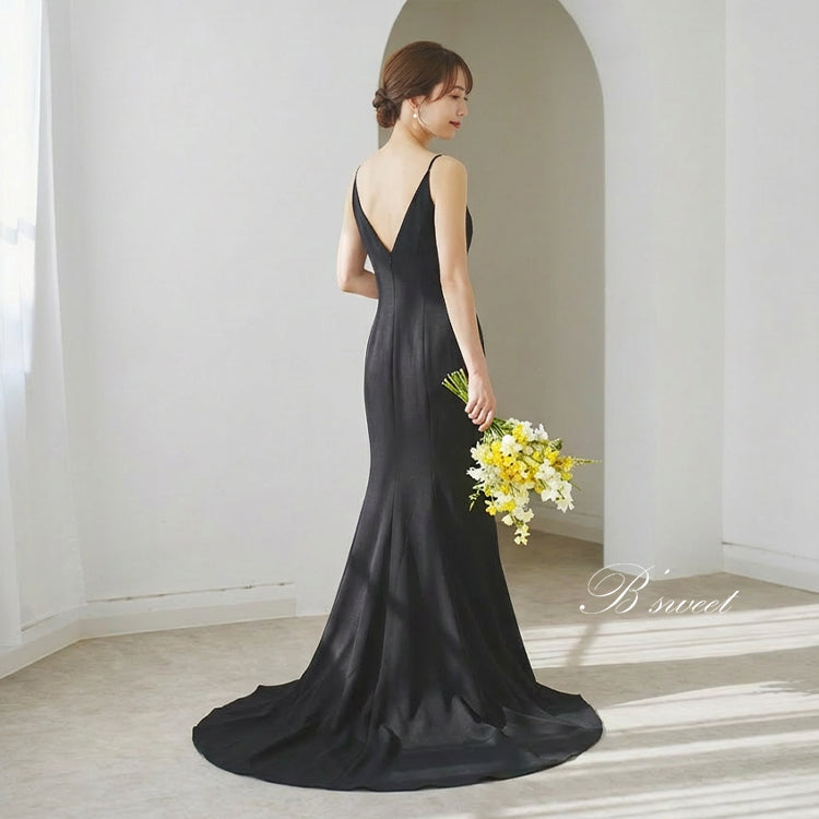 【wd550ls】Vネックキャミソールマーメイドドレス