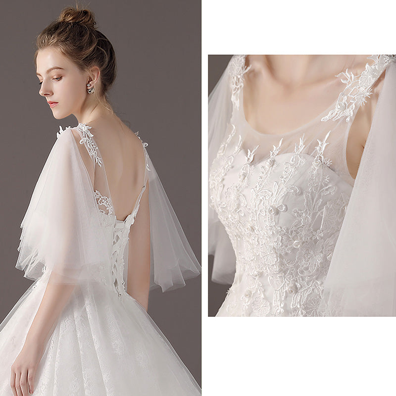 wd56m】 フレアスリーブチュール刺繍ドレス プリンセスライン – ドレス