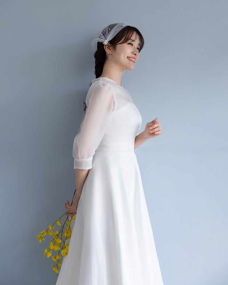 新品正規店ウエディングドレス aライン 白 袖あり レース 花嫁 結婚式 二次会 スーツ・フォーマル・ドレス