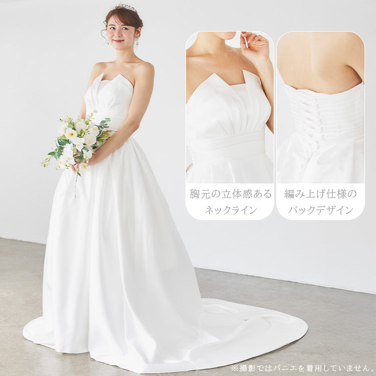 【wd636ls】サテン調ビスチェドレス　プリンセスライン