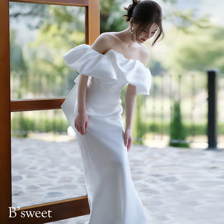 wd644mi】オフショルボリュームフリルマーメイドドレス – ドレス