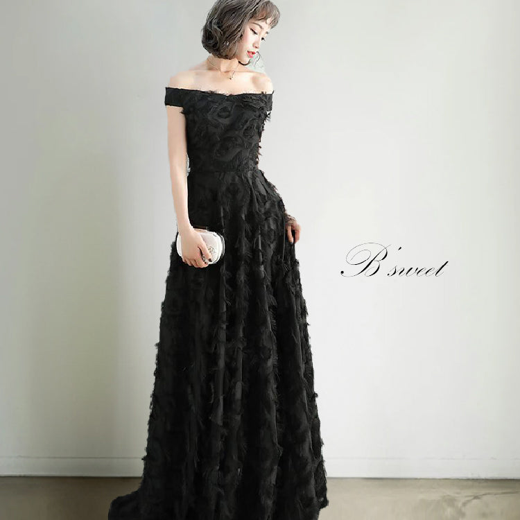 【wd650-1dr】フェザードレス　オフショルタイプ　Aライン