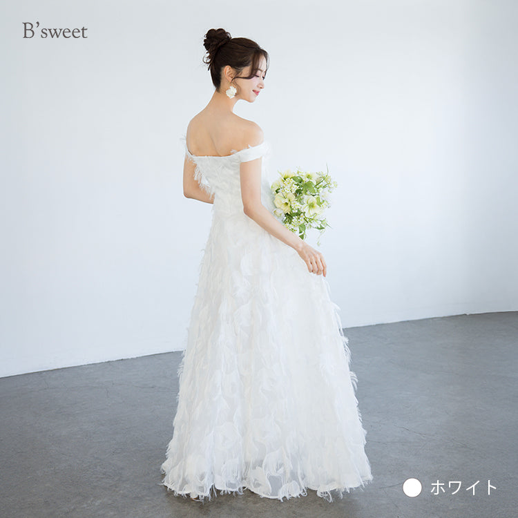 【wd650-1dr】フェザードレス　オフショルタイプ　Aライン