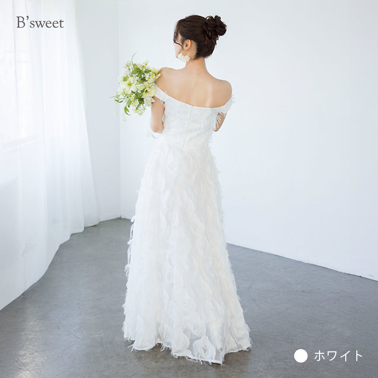 【wd650-1dr】フェザードレス　オフショルタイプ　Aライン