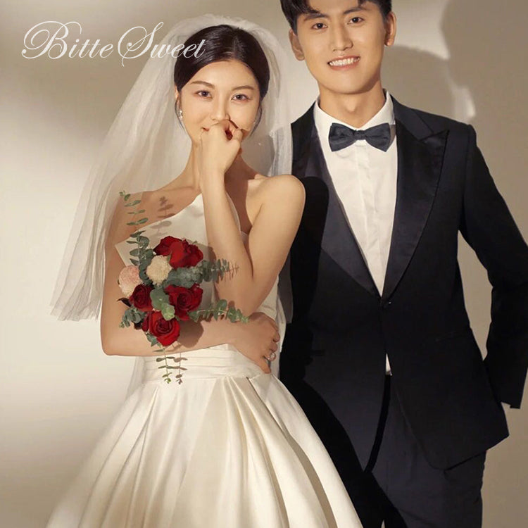 【wd664mi】ビッグリボンデザインビスチェドレス　プリンセスライン