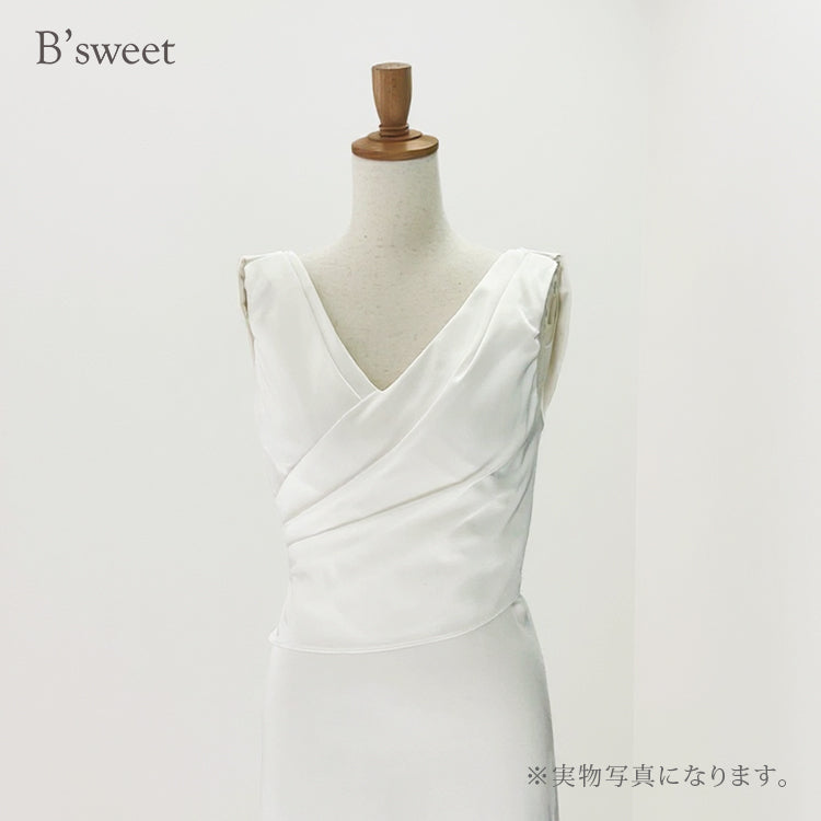 【wd678sr】バックドレープスリットドレス　スレンダーライン