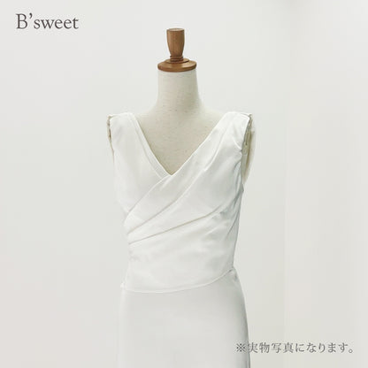 【wd678sr】バックドレープスリットドレス　スレンダーライン