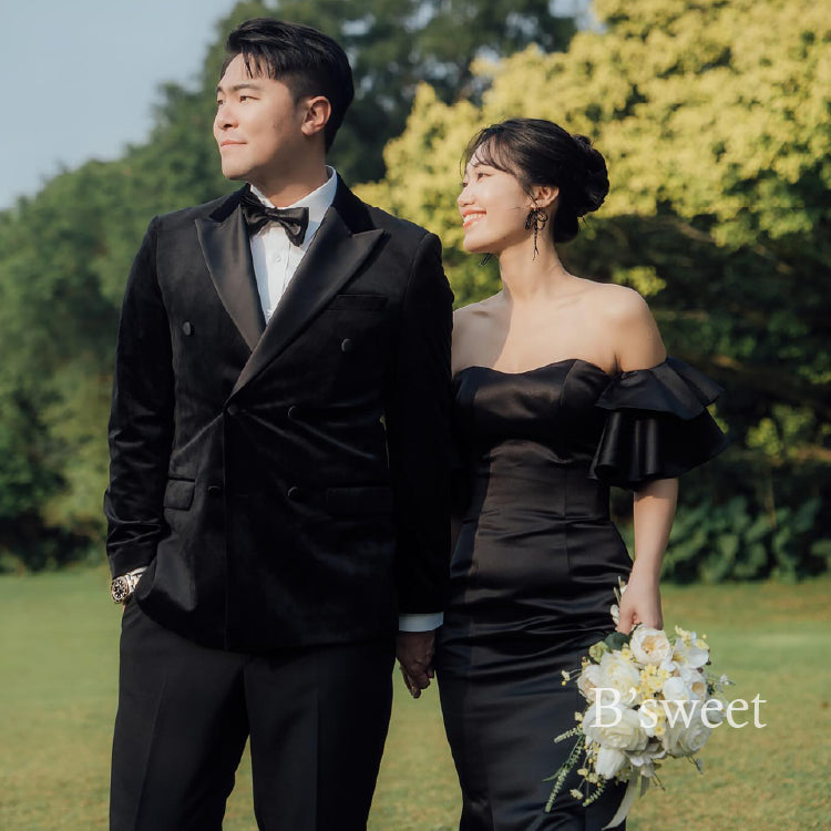 【wd679jx】オフショル フリル袖 マーメイドドレス　2way　２カラー