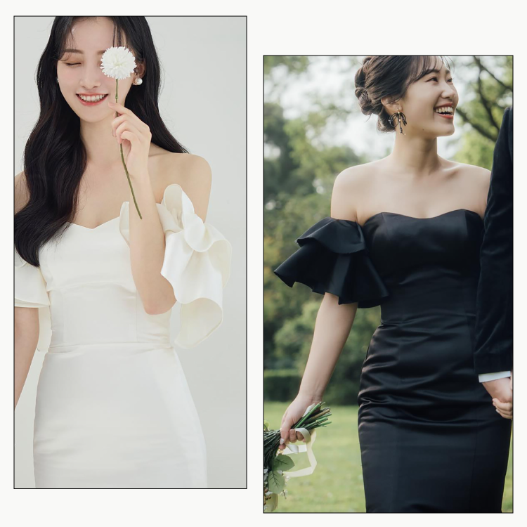 wd679jx】オフショル フリル袖 マーメイドドレス 2way 2カラー wd679jx】オフショル フリル袖 マーメイドドレス 2way 2カラー