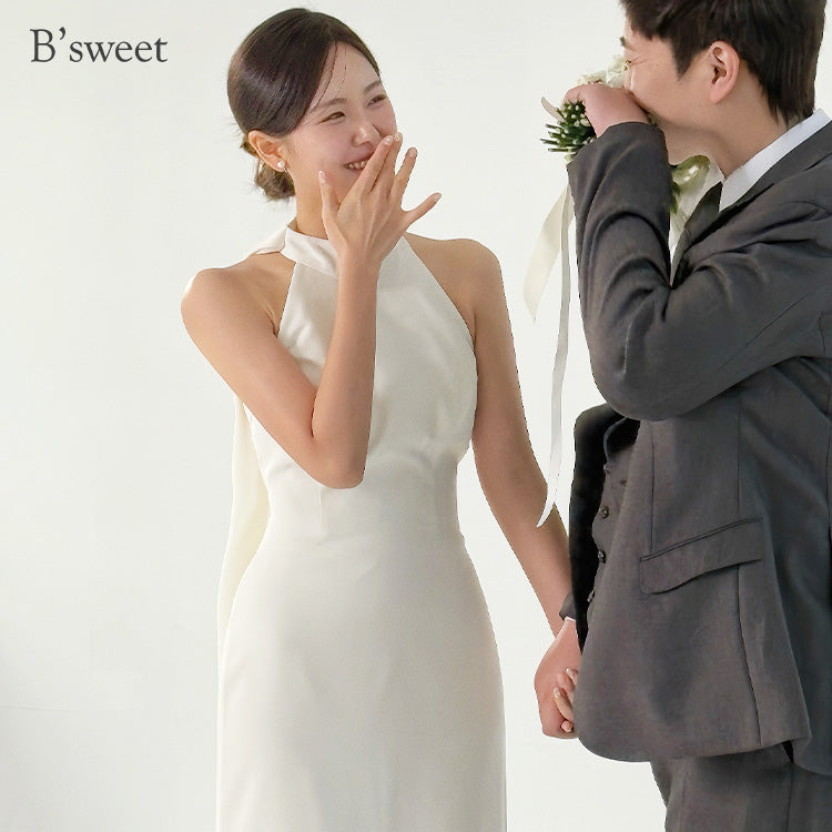 wd706jx】バックレスホルターネックドレス スレンダーライン – ドレス