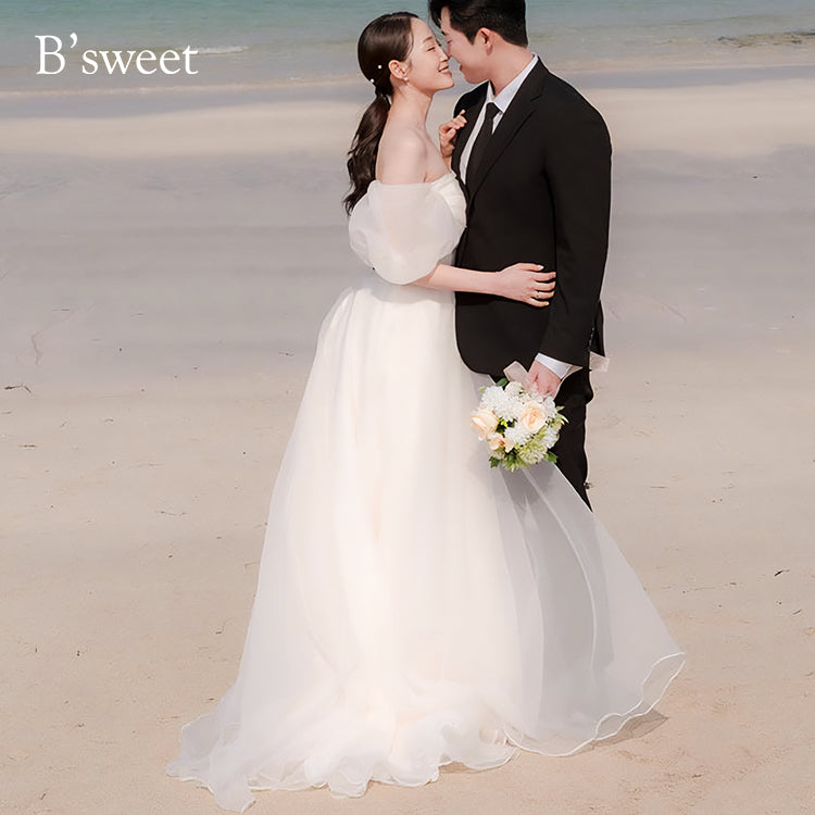 wd717jx】オーガンジーオフショルダードレス Aライン – ドレスショップ