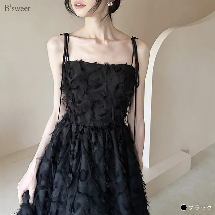 【wd718jx】フェザーシンプルウェディングドレス