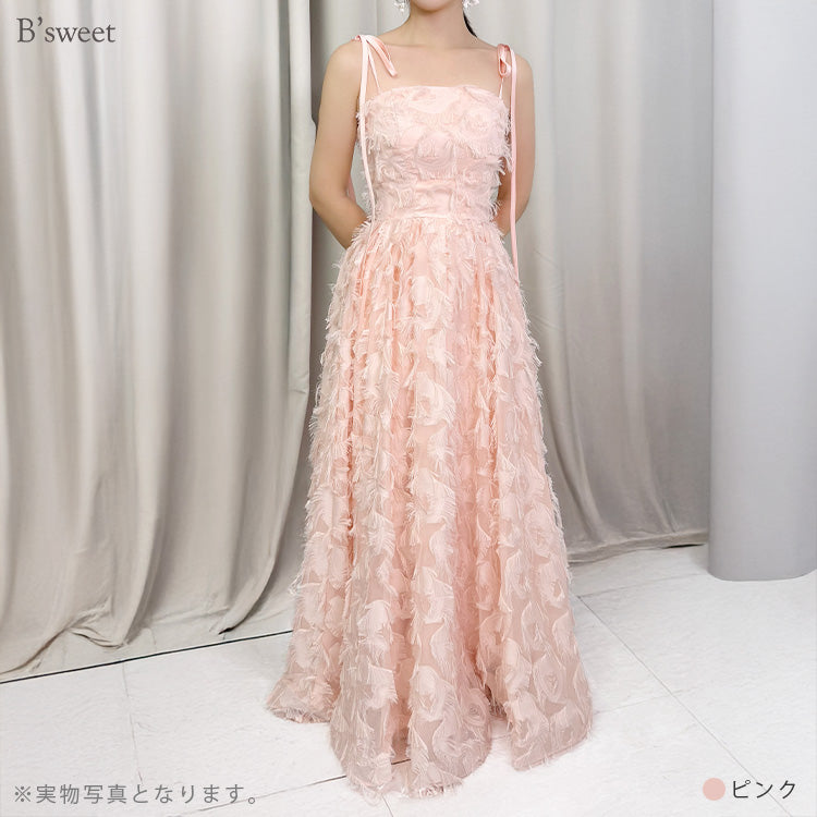 【wd718jx】フェザーシンプルウェディングドレス