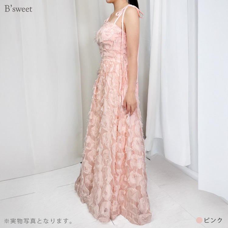 【wd718jx】フェザーシンプルウェディングドレス